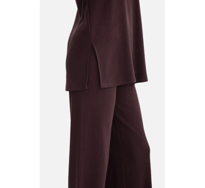 B301 Rebrovaný pletený top - tmavá čokoláda B301 Rebrovaný pletený top - tmavá čokoláda