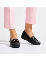 Stylové mokasíny dámské černé na klínku Stylové mokasíny dámské černé na klínku