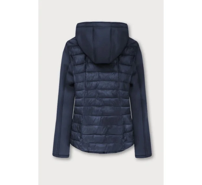 Tmavo modrá prešívaná bunda s neoprénom (B1062-30)