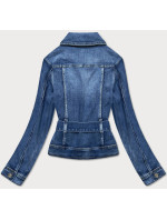 Světle modrá krátká džínová bunda s páskem model 17246698 - HELLO MISS