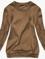 Dámska mikina s rebrovanými manžetami sépia (W01-158)