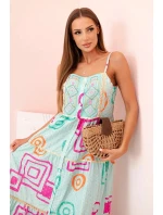 Dámske bavlnené šaty s farebným mätovým vzorom