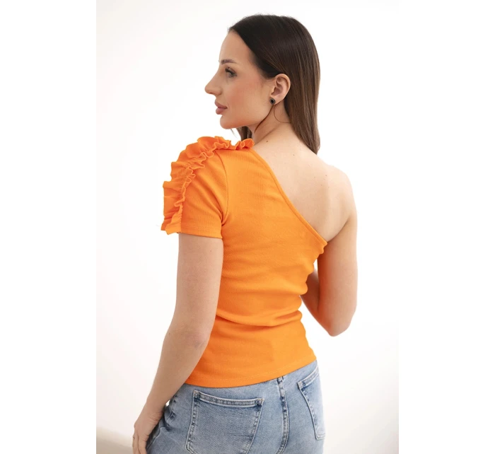 Dámská bavlněná blůza na jedno rameno s volánkem model 21772730 - K-Fashion