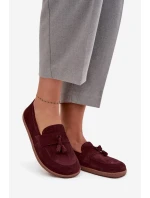 Skórzane Zamszowe Mokasyny Typu Barefoot Zazoo 322 Bordowe