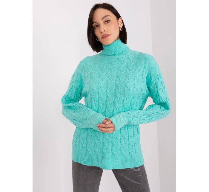 Sweter AT SW model 19040899 mietowy - FPrice Sweter AT SW model 19040899 mietowy - FPrice