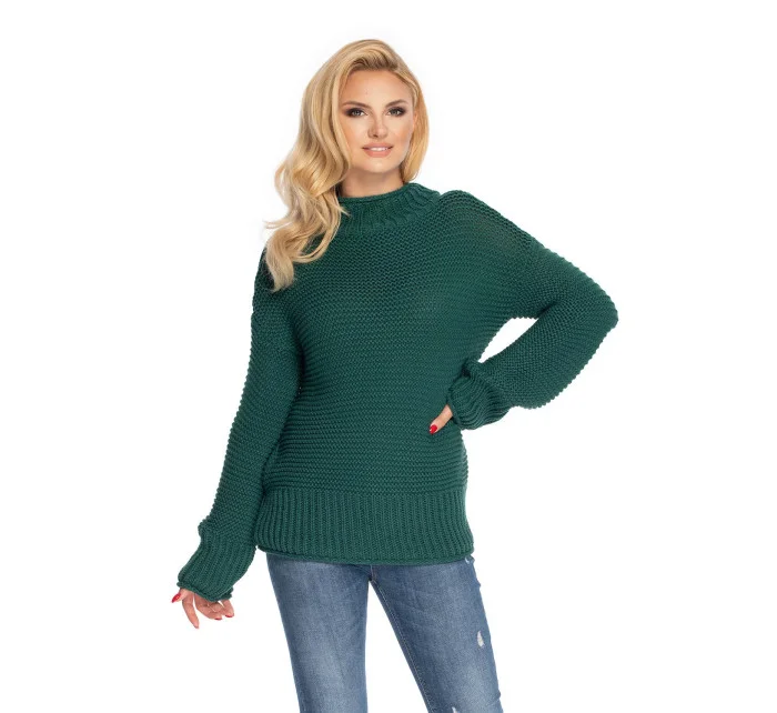 Dámský svetr model 19344947 Tmavě zelená - PeeKaBoo