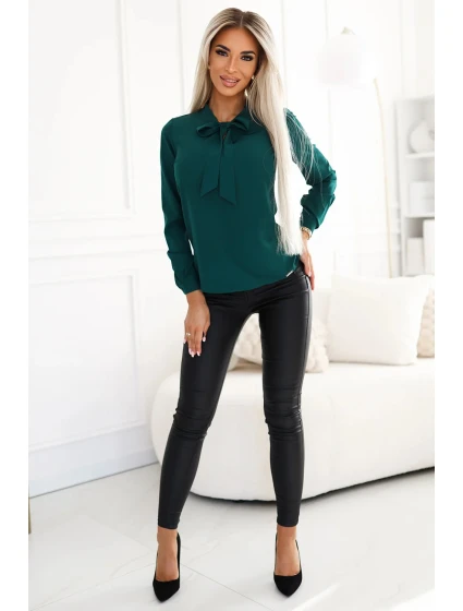 Dámská halenka model 21875967 Tmavě zelená - numoco Dámská halenka model 21875967 Tmavě zelená - numoco