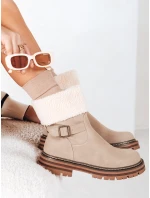 Dámské zateplené boty beige Dstreet model 21993821 - FashionStreet