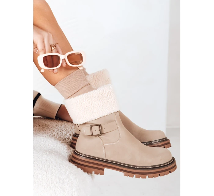 Dámské zateplené boty beige Dstreet model 21993821 - FashionStreet