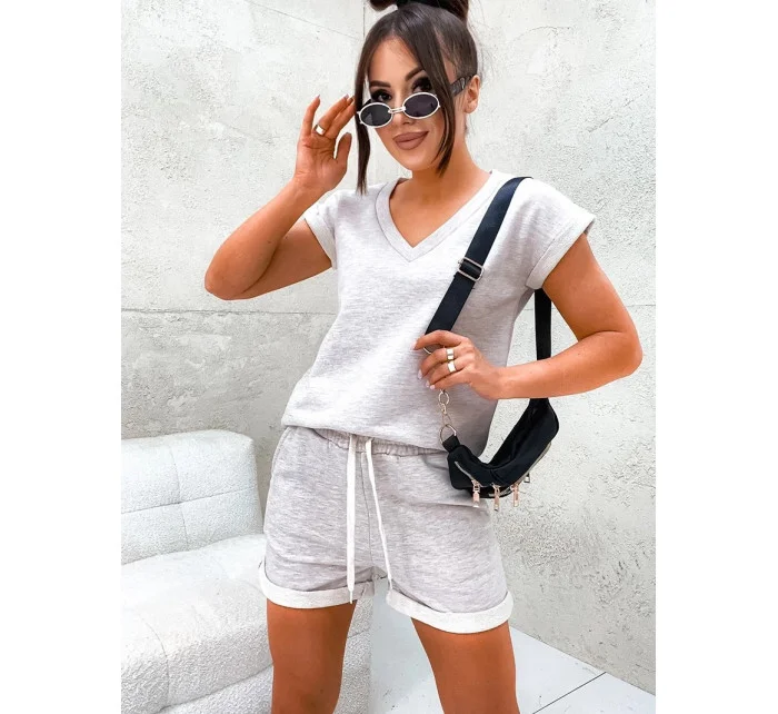 Bavlnená letná súprava béžová melanž (VE87)