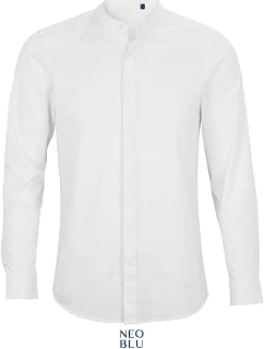 Men Popelínová košile s dl. rukávem a límcem  white model 22499746 - NEOBLU