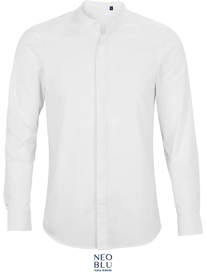 NEOBLU Bart Men Popelínová košeľa s dlhými rukávmi a mao golierom 24.3792 optic white NEOBLU Bart Men Popelínová košeľa s dlhými rukávmi a mao golierom 24.3792 optic white