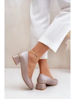 Kožené lodičky Lewski model 21682432 Tmavě béžové - Boto