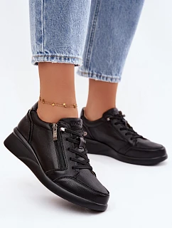 Kožené tenisky Tenisky na platforme Vinceza 79644 Black