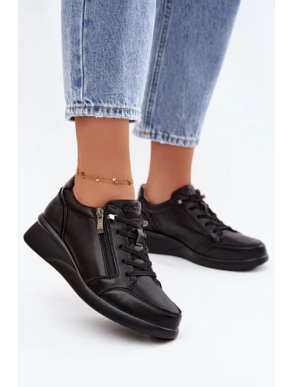 Kožené tenisky Tenisky na platforme Vinceza 79644 Black