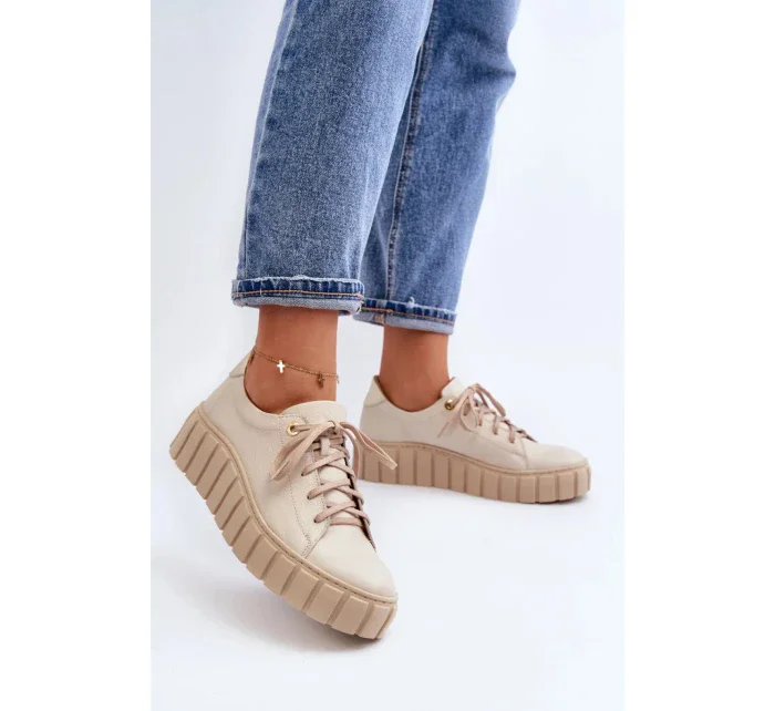 Dámska športová obuv 2919 Beige - ZAZOO.