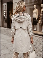 Dámska prechodná bunda typu parka s kapucňou, béžová, FashionStreet TY5812 Dámska prechodná bunda typu parka s kapucňou, béžová, FashionStreet TY5812