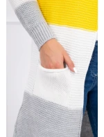 Šedý+žltý pruhovaný sveter