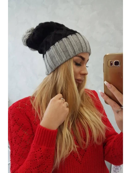 Milano fleecová čiapka K203 čierna+sivá