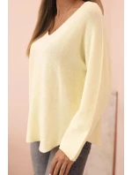 Svetr dámský z viskózy s výstřihem do V model 21268107 - K-Fashion