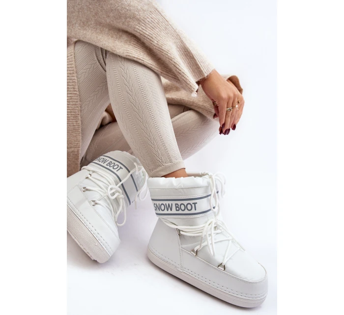 Damskie Wiązane Śniegowce Białe Soia Damskie Wiązane Śniegowce Białe Soia