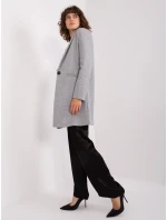 Dámský kabát TW EN BI model 19585977 Šedá - Och Bella Dámský kabát TW EN BI model 19585977 Šedá - Och Bella