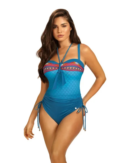 Dámske jednodielne plavky Casablanca 6 S8030CA6-2 Modré so vzorom - Self