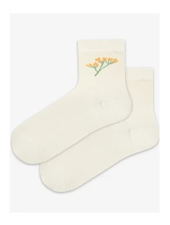 TENKÉ PONOŽKY FARBA 2-6 ROKOV DIEVČATÁ OFF WHITE 21-23