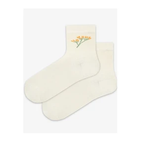 TENKÉ PONOŽKY FARBA 2-6 ROKOV DIEVČATÁ OFF WHITE 21-23