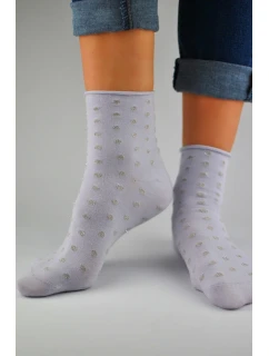 PONOŽKY BEZ PÁSU S LUREXOVÝMI BODKAMI SB024