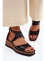 Kožené sandály na  Černé model 22125796 - Maciejka