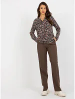 Blúzka D73771M11081A čierna a béžová Blúzka D73771M11081A čierna a béžová