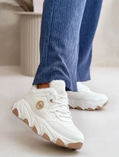 Dámska športová obuv Šnurovacia zateplená na platforme White Verioras