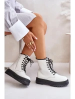 Zateplené členkové topánky z eko kože so zipsom White Naleli Zateplené členkové topánky z eko kože so zipsom White Naleli