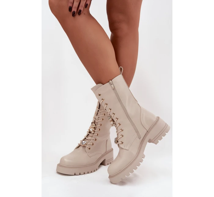 Dámska pracovná obuv s príveskami - medvedík a srdce, béžová Iravine Dámska pracovná obuv s príveskami - medvedík a srdce, béžová Iravine