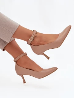 Čerpadlá s opaskom Perrine - tmavo béžové