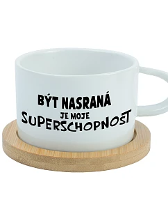 BÝT NASRANÁ JE MOJE SUPERSCHOPNOST - bílý hrníček makronka 200 ml