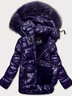 Dámska maľovaná prešívaná bunda Dark Blue (7697)