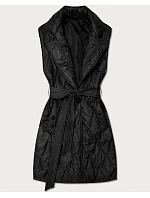 Pikowana kamizelka z paskiem Goodlookin czarna model 22037904 - S'WEST