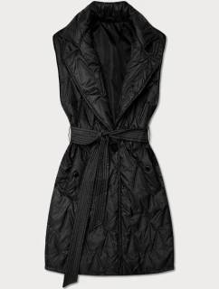 Prošívaná vesta Goodlookin s páskem černá (B8603-1)