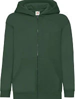 Fruit of the Loom Classic Kids Sweat Jacket Detská mikina s kapucňou 16.2045 fľaškovozelená