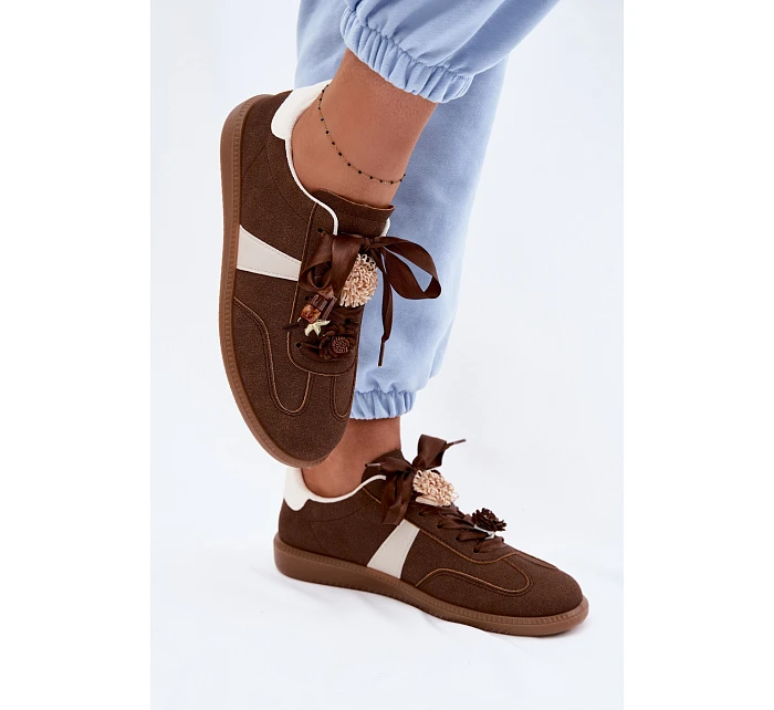 Dámské tenisky s ozdobami Čokoládové Lelora Dámské tenisky s ozdobami Čokoládové Lelora