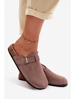 Dámské pantofle s přezkou tmavě béžové Lacey