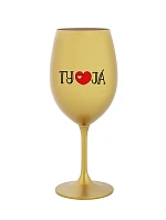 YOU AND ME - zlatý pohár na víno 350 ml