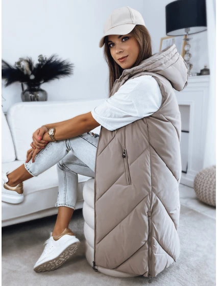 Dámská prošívaná vesta béžová Dstreet model 21966256 - FashionStreet