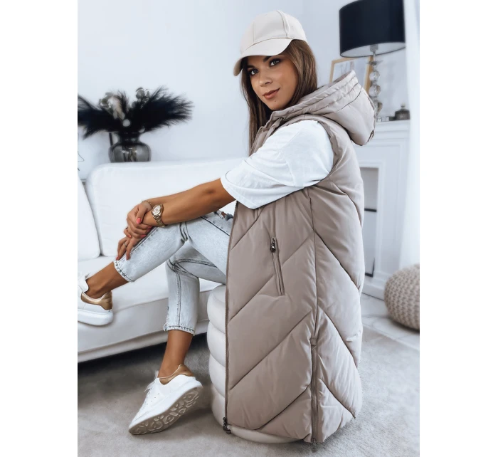 Dámská prošívaná vesta béžová Dstreet model 21966256 - FashionStreet