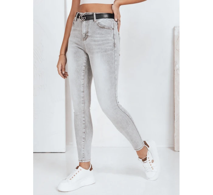 Dámske sivé džínsy FashionStreet UY2802