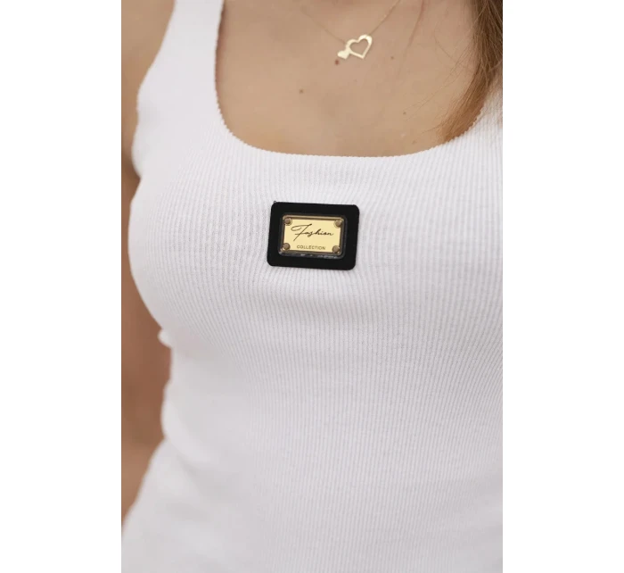 Rebrovaná blúzka s blúzkou biela