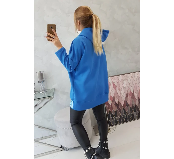 Zateplená mikina so zipsom nevädzovo modrá