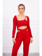 Súprava s blúzkou top červená